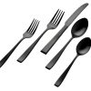 Flatware & Serveware Godinger | Chisel Mirrored Black 18/0 Stainless Steel 20 Piece Flatware Set, Serv