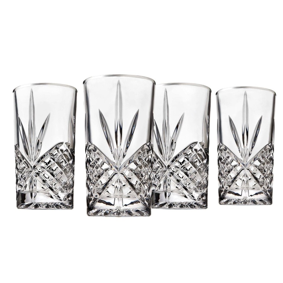 Glassware & Barware Godinger | Dublin Crystal Platinum Rim Highball, Set Of 4