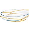 Kitchen Godinger | Infinity Gold Oval Glass Serving Bowl