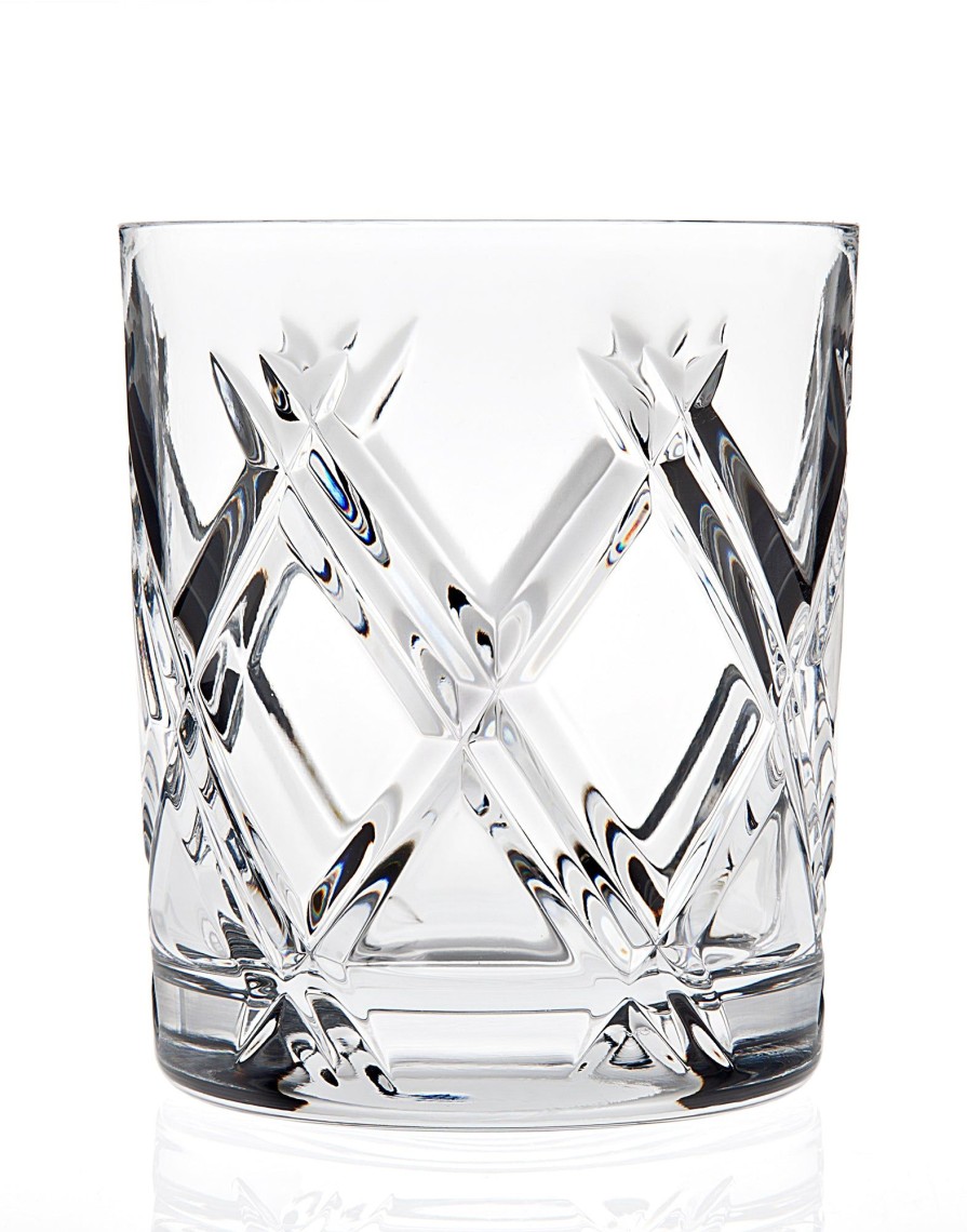 Glassware & Barware Godinger | Bevel Crystal Double Old Fashion, Set Of 4