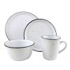 Dining Godinger | Bistro Black Rim Stoneware 16 Piece Dinnerware Set, Service For 4