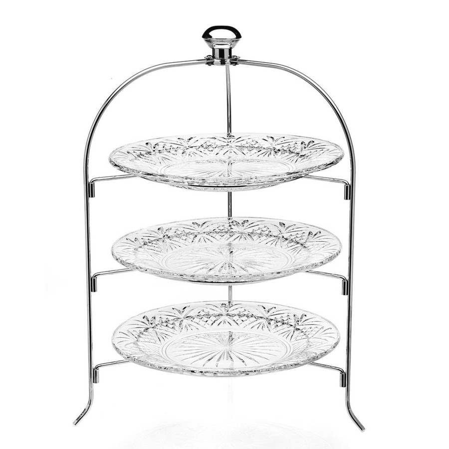 Kitchen Godinger | Dublin Crystal Round Three Tier Serving Stand