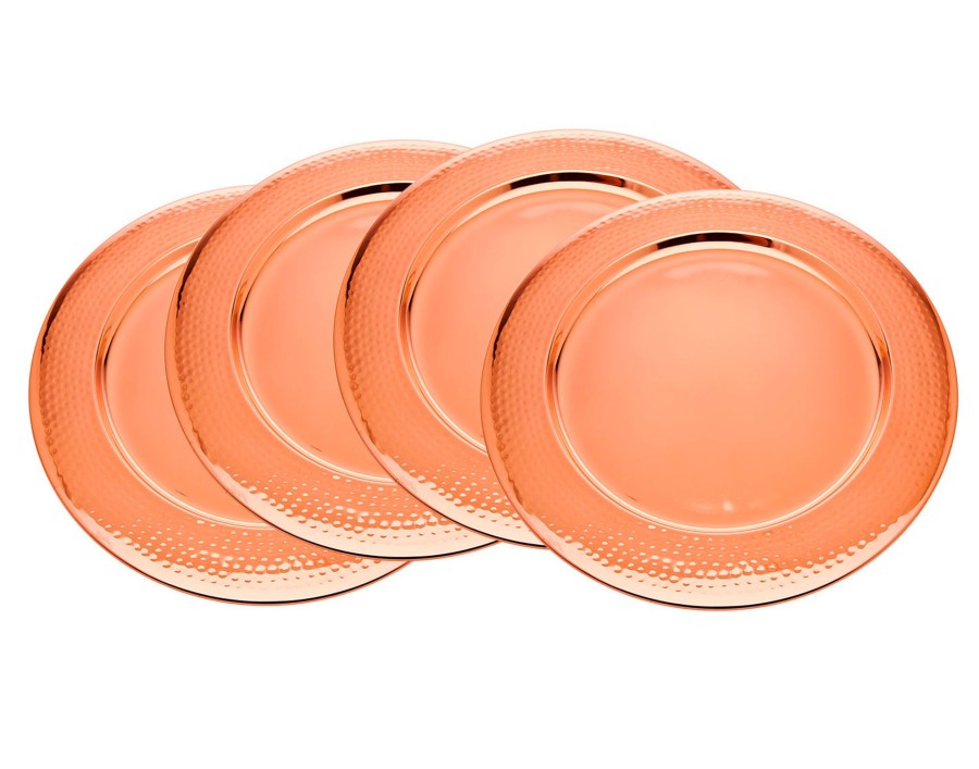 Dining Godinger | Hammered Copper Charger Plate, Set Of 4