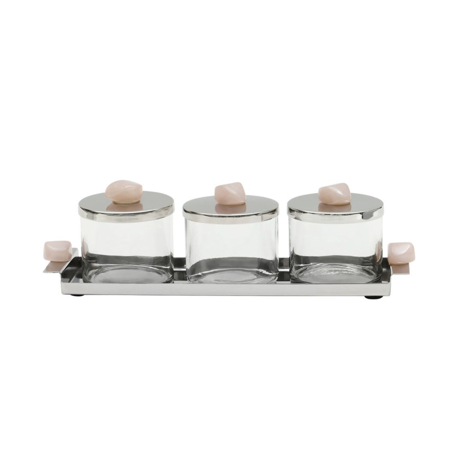 Kitchen Godinger | Hyaline Pink 4 Piece Server Tray