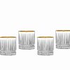 Glassware & Barware Godinger | Avenue Gold Rim Double Old Fashion Glass, Set Of 4