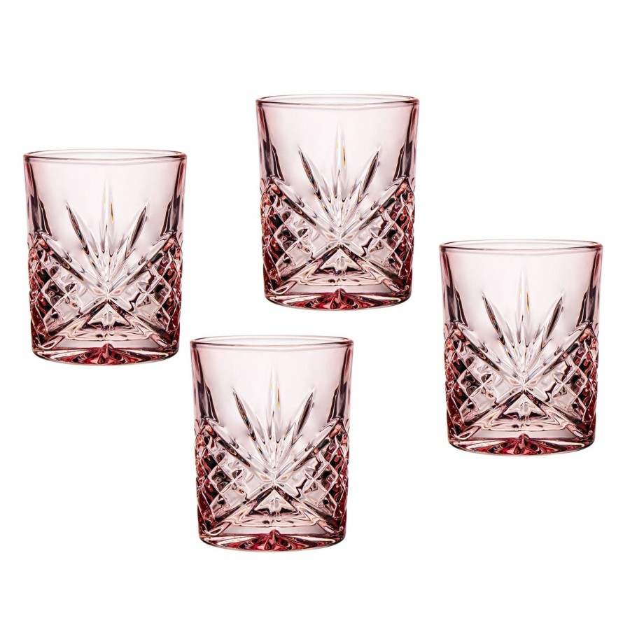 Glassware & Barware Godinger | Dublin Crystal Blush Double Old Fashion Set Of 4