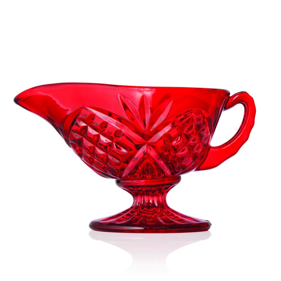 Kitchen Godinger | Dublin Crystal Red Gravy Boat