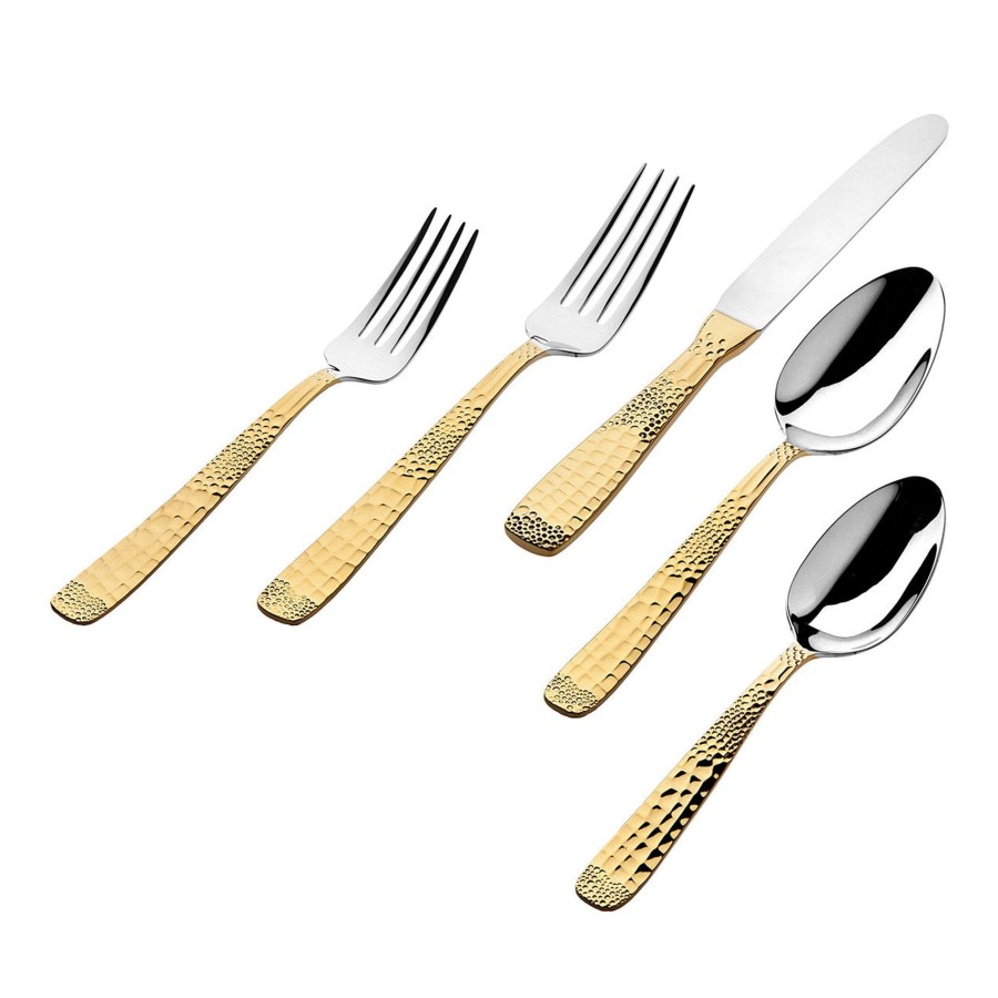 Flatware & Serveware Godinger | Donatella 24Kt Gold Plated 18/10 Stainless Steel 20 Piece Flatware Set