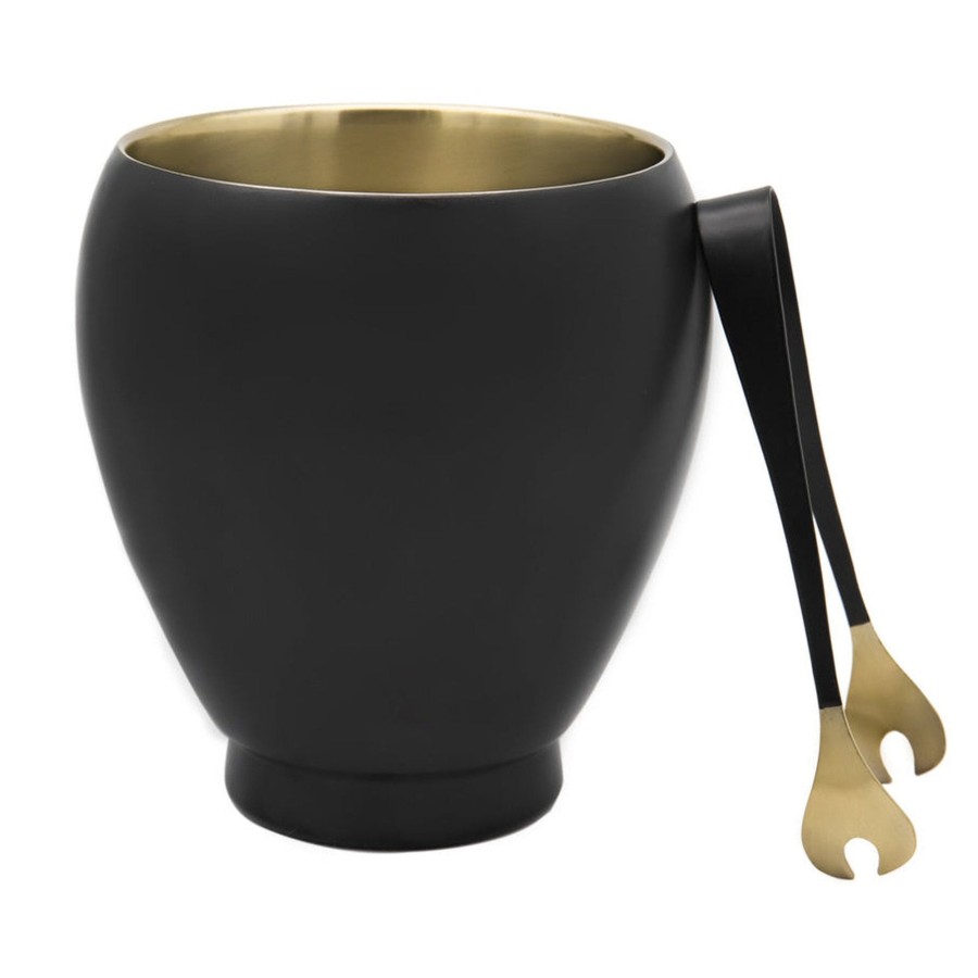 Glassware & Barware Godinger | Nero D'Oro Ice Bucket With Tong