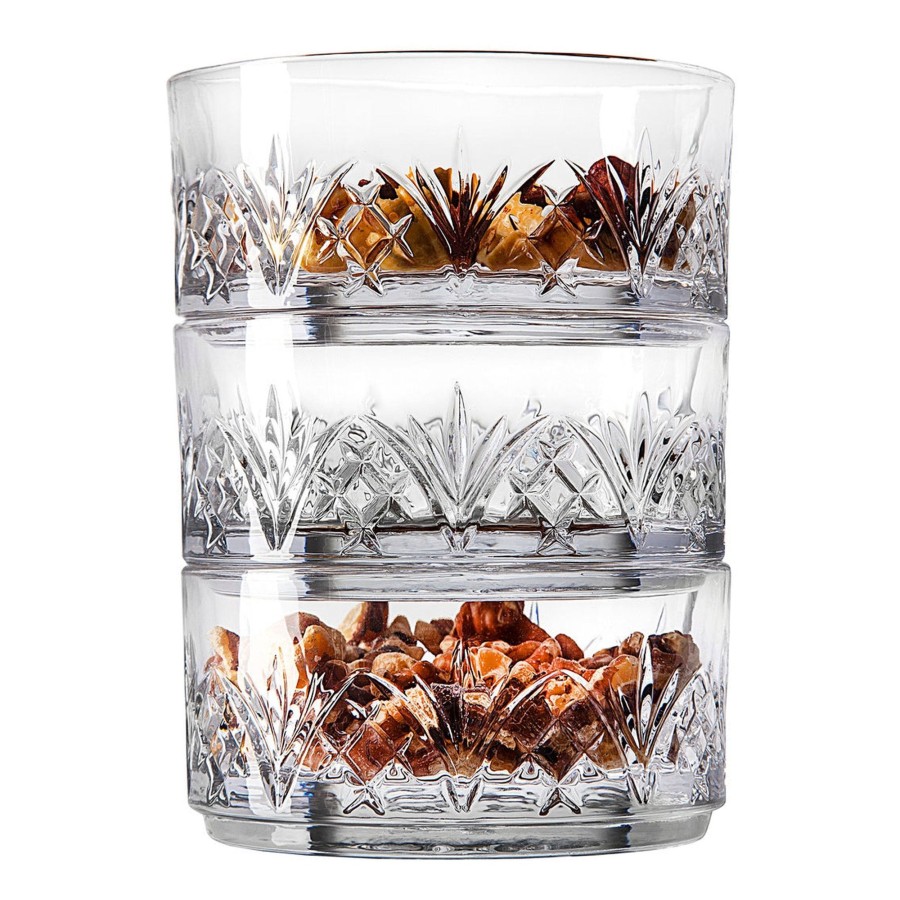 Kitchen Godinger | Dublin Crystal Stacking Nut Bowl, Set Of 3