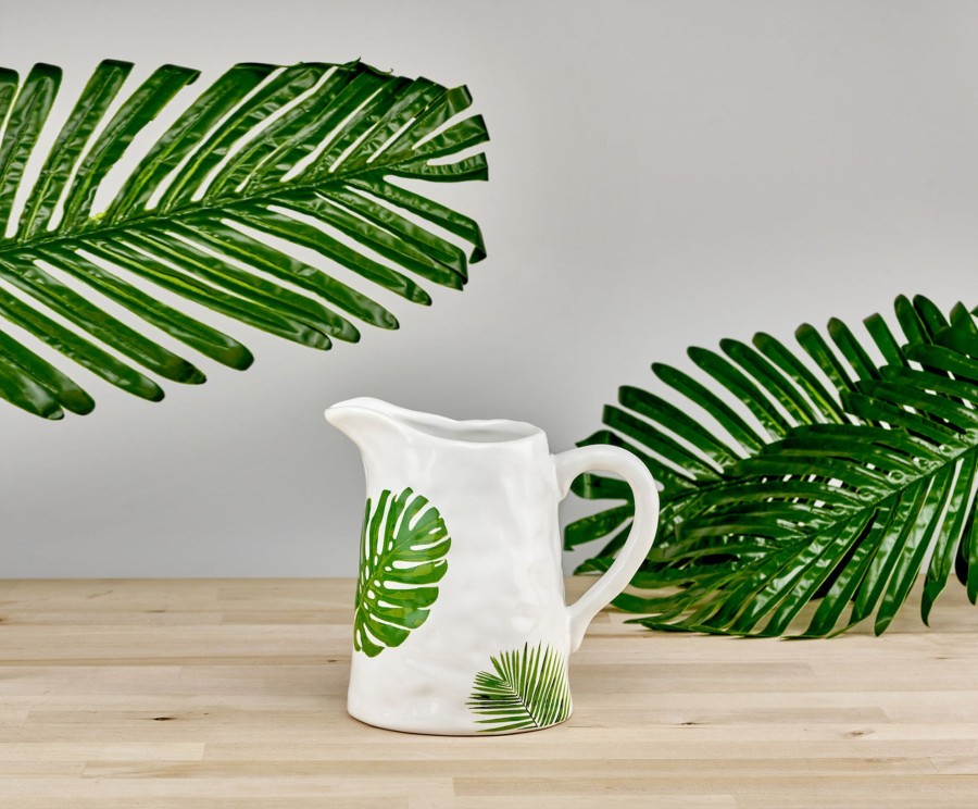 Glassware & Barware Godinger | Monstera & Palm Leaf Beverage Pitcher