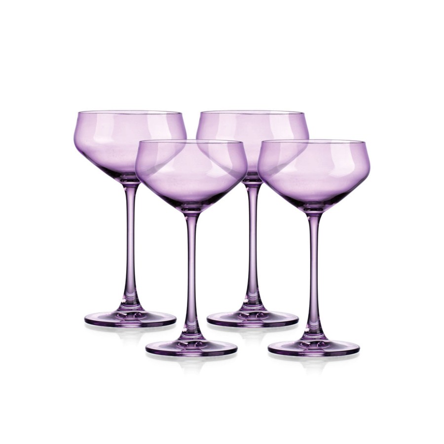 Glassware & Barware Godinger | Sheer Lilac Champagne Coupe, Set Of 4