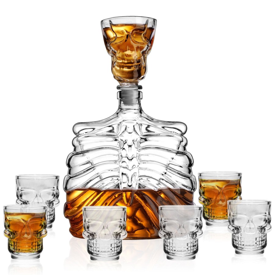 Glassware & Barware Godinger | Skelly 7 Piece Whiskey Decanter Set