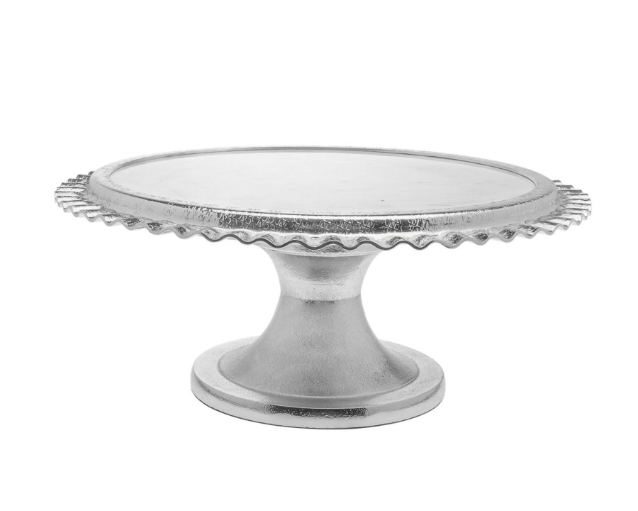 Kitchen Godinger | Ripple Silver Footed Cake Stand