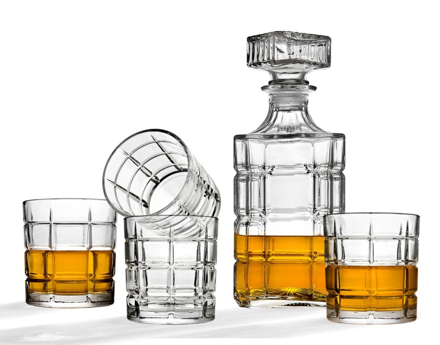 Glassware & Barware Godinger | Radius 5 Piece Whiskey Decanter Set