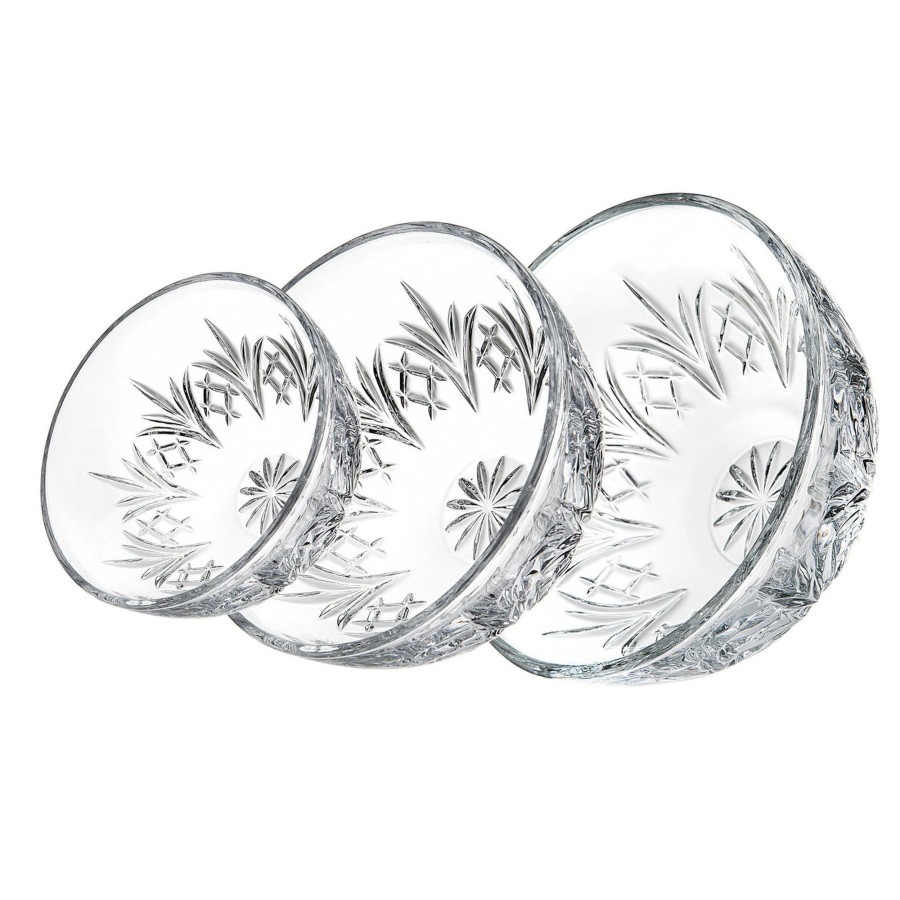 Kitchen Godinger | Dublin Crystal 3 Piece Serving Bowl Set