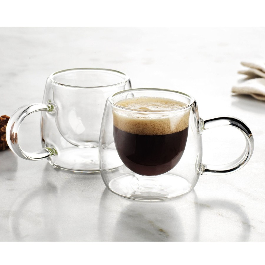 Dining Godinger | Alesia Espresso Double Wall Mug, Set Of 2