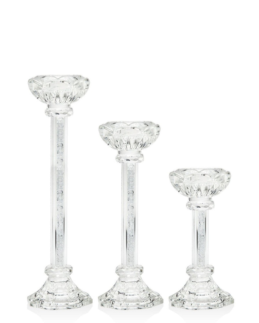 Decor Godinger | Dazzle Scalloped 3 Piece Tapered Candlestick Set