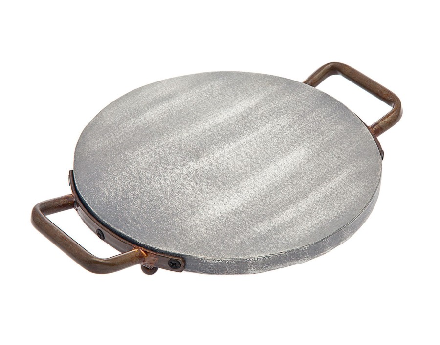 Kitchen Godinger | Ridgewood Grey Wash Small Round Serving Tray