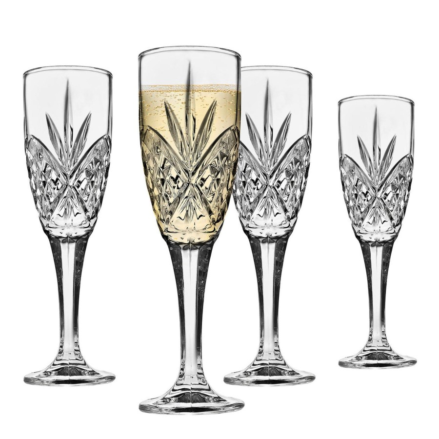 Glassware & Barware Godinger | Dublin Crystal Flutes, Set Of 4