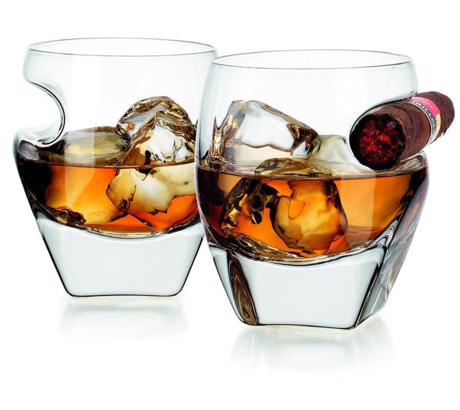 Glassware & Barware Godinger | Arturo Cigar Double Old Fashion Glass, Set Of 2