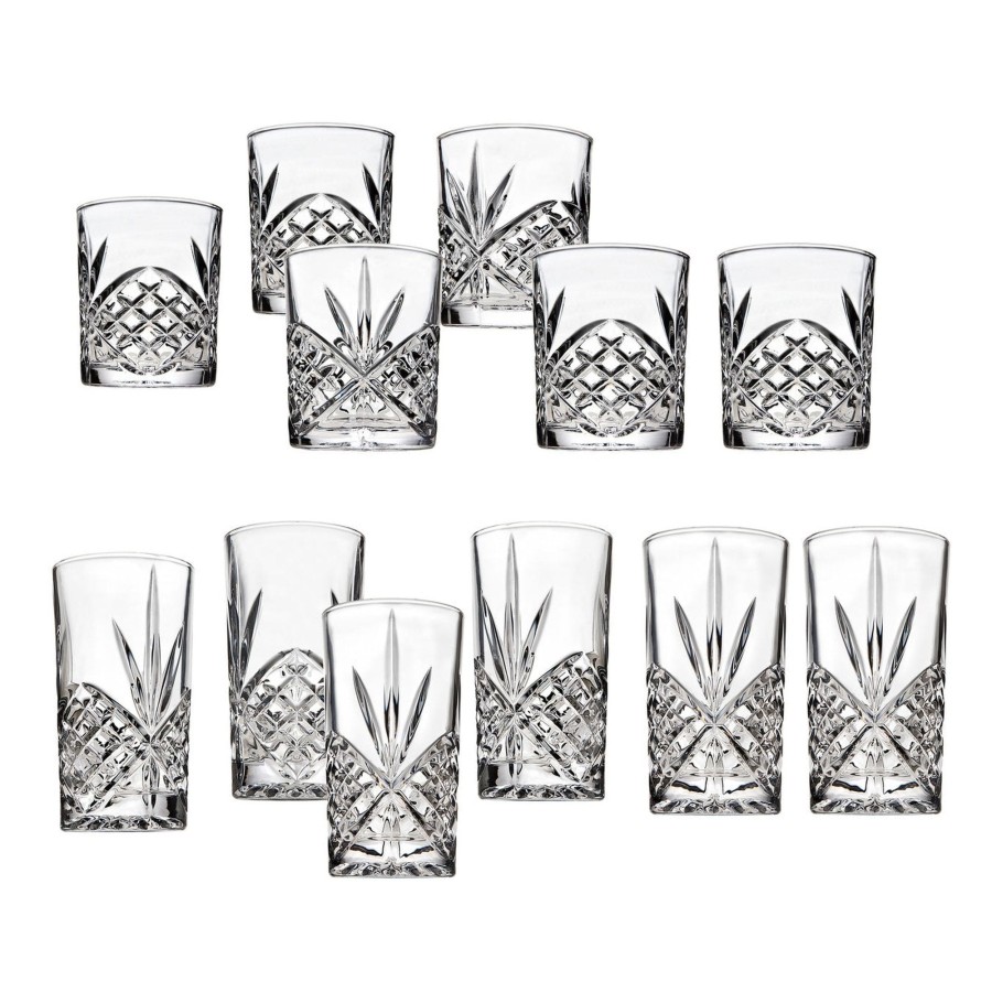 Glassware & Barware Godinger | Dublin Crystal 12 Piece Double Old Fashion & Highball Glassware Set