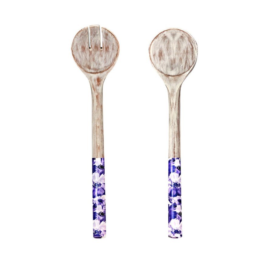 Flatware & Serveware Godinger | Claro Blue & Whitewash Floral Salad Server Set