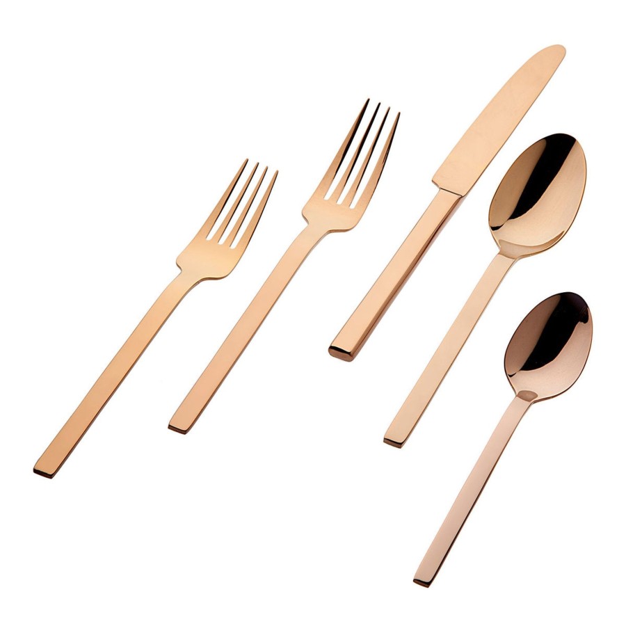 Flatware & Serveware Godinger | Atlas Mirrored Copper 18/0 Stainless Steel 20 Piece Flatware Set, Serv