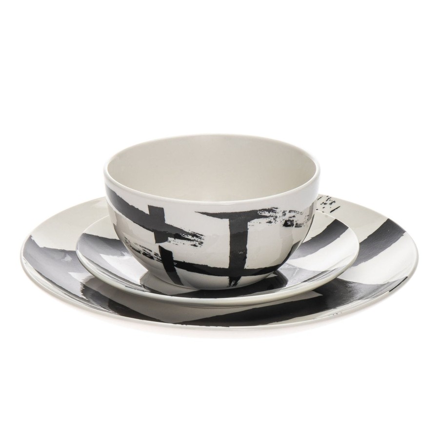 Dining Godinger | Grafite Porcelain 12 Piece Dinnerware Set, Service For 4