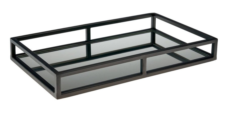 Kitchen Godinger | Aspen Gunmetal Mirrored Serving Tray