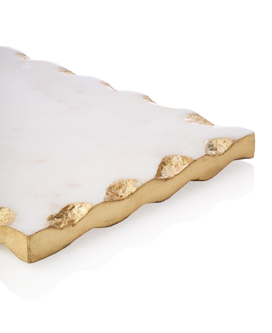 Kitchen Godinger | Lavi Marble Gold Organic Edge Small Rectangle Board