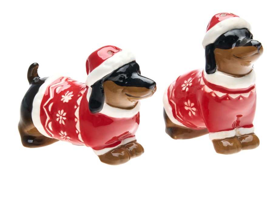 Kitchen Godinger | Christmas Dachshund Salt And Pepper Shaker Set