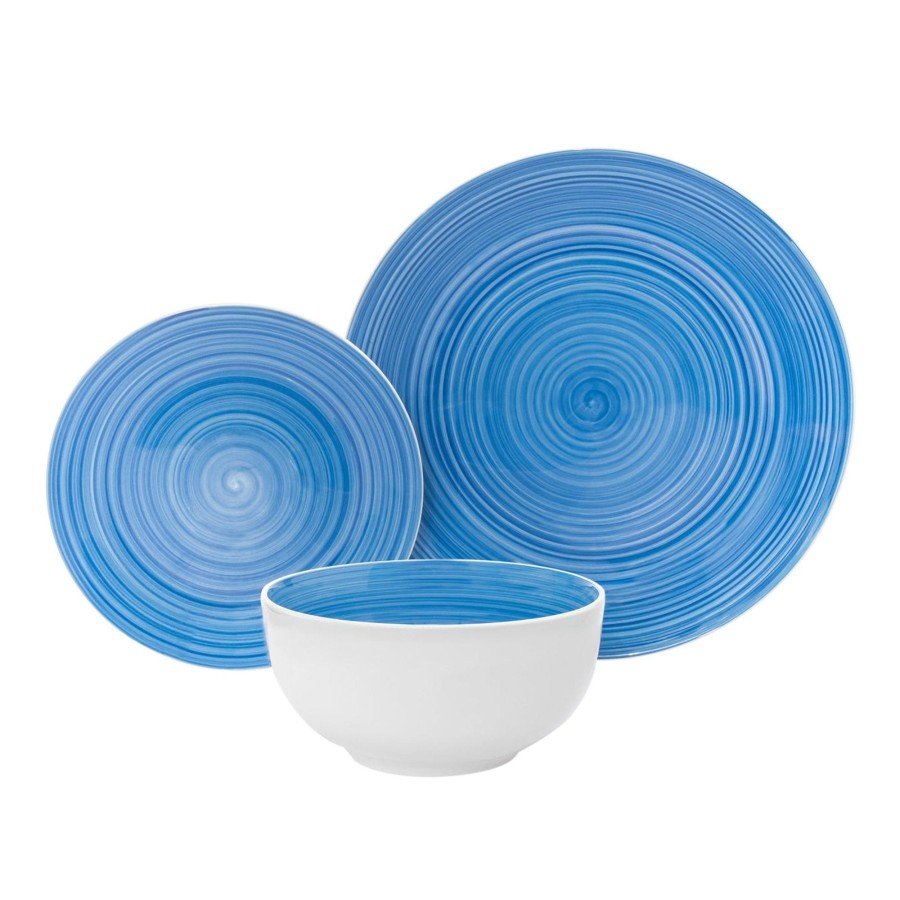 Dining Godinger | Spiral Blue Porcelain 12 Piece Dinnerware Set, Service For 4