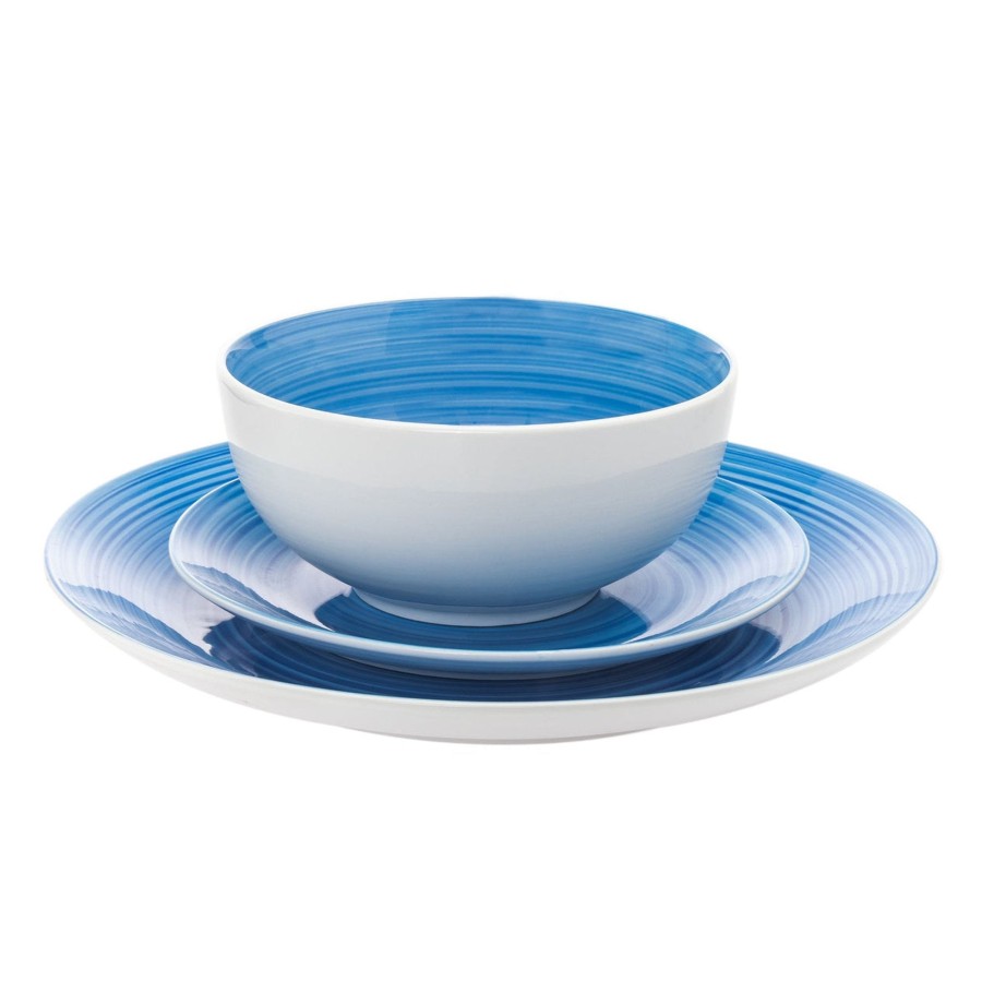 Dining Godinger | Spiral Blue Porcelain 12 Piece Dinnerware Set, Service For 4