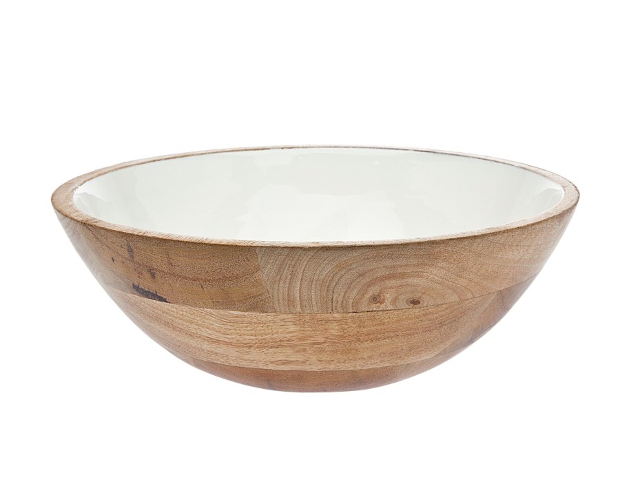 Kitchen Godinger | Wood & Enamel Salad Bowl