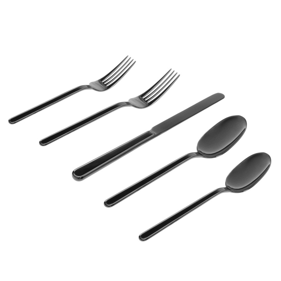 Flatware & Serveware Godinger | Rail Graphite Black 18/10 Stainless Steel 20 Piece Flatware Set, Servi