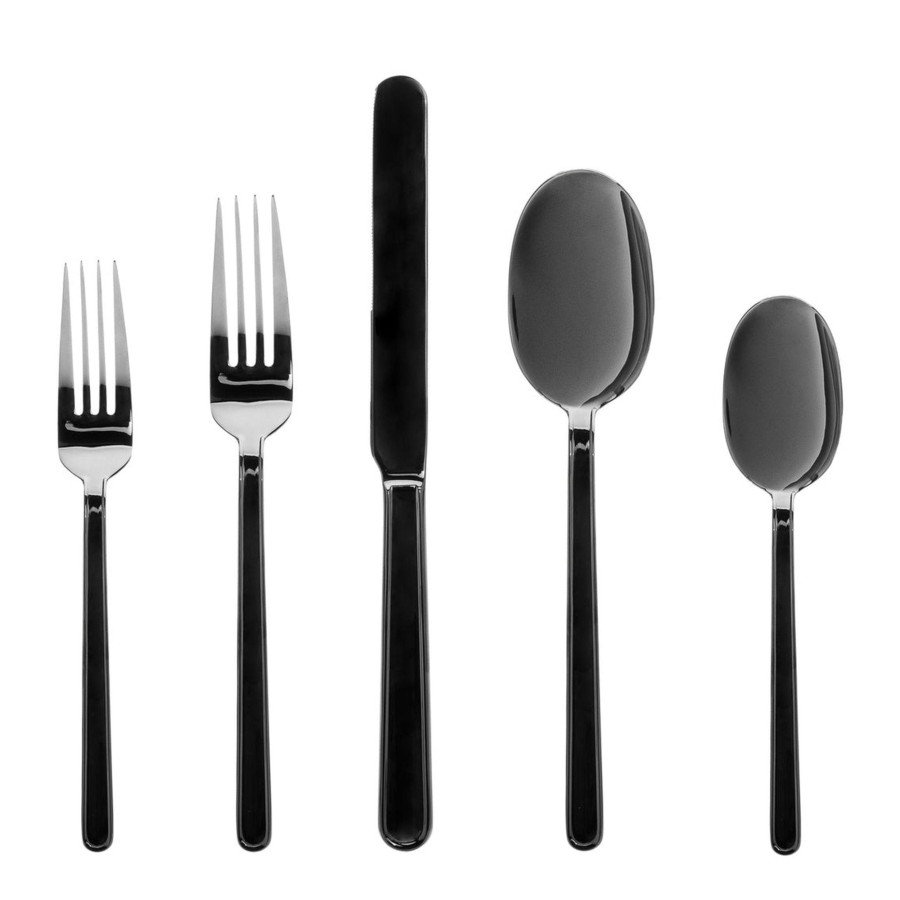 Flatware & Serveware Godinger | Rail Graphite Black 18/10 Stainless Steel 20 Piece Flatware Set, Servi