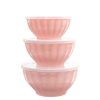 Kitchen Godinger | Pink Fluted 3 Storage Bowl Set