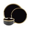 Dining Godinger | Hillcrest 12 Piece Gold Rim Dinnerware Set, Service For 4