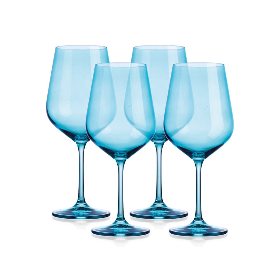 Glassware & Barware Godinger | Sheer Light Blue Red Wine Glass, Set Of 4