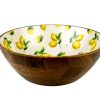 Kitchen Godinger | Lemon Wood & Enamel Salad Bowl