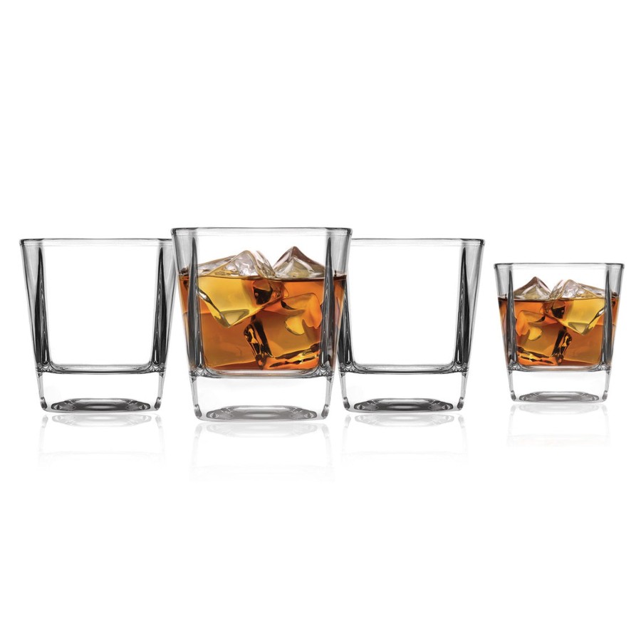 Glassware & Barware Godinger | Carnegie Double Old Fashion Glass, Set Of 4