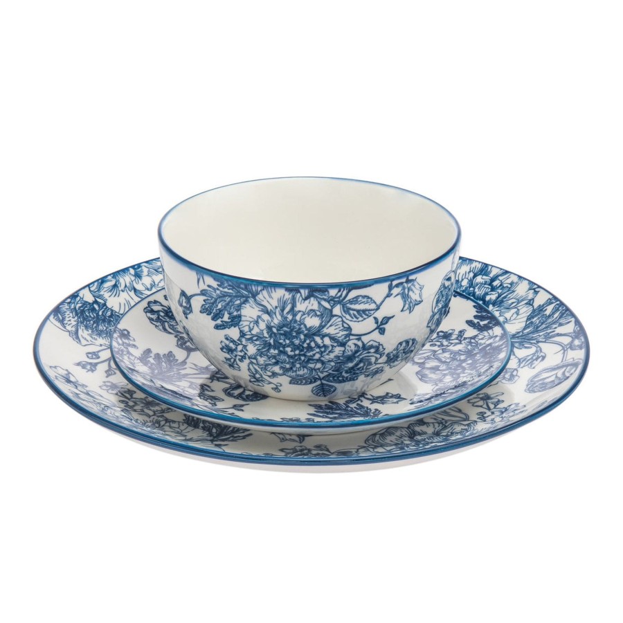 Dining Godinger | Banbury Blue Porcelain 12 Piece Dinnerware Set, Service For 4