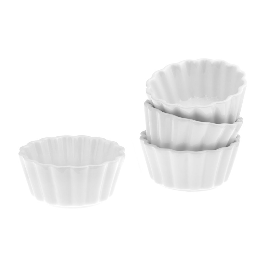 Kitchen Godinger | Munch Oval Folds Ramekin, Set Of 4