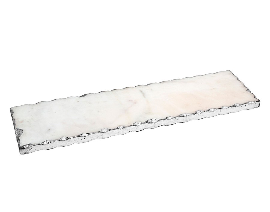 Kitchen Godinger | Lavi Marble Silver Organic Edge Rectangle Board