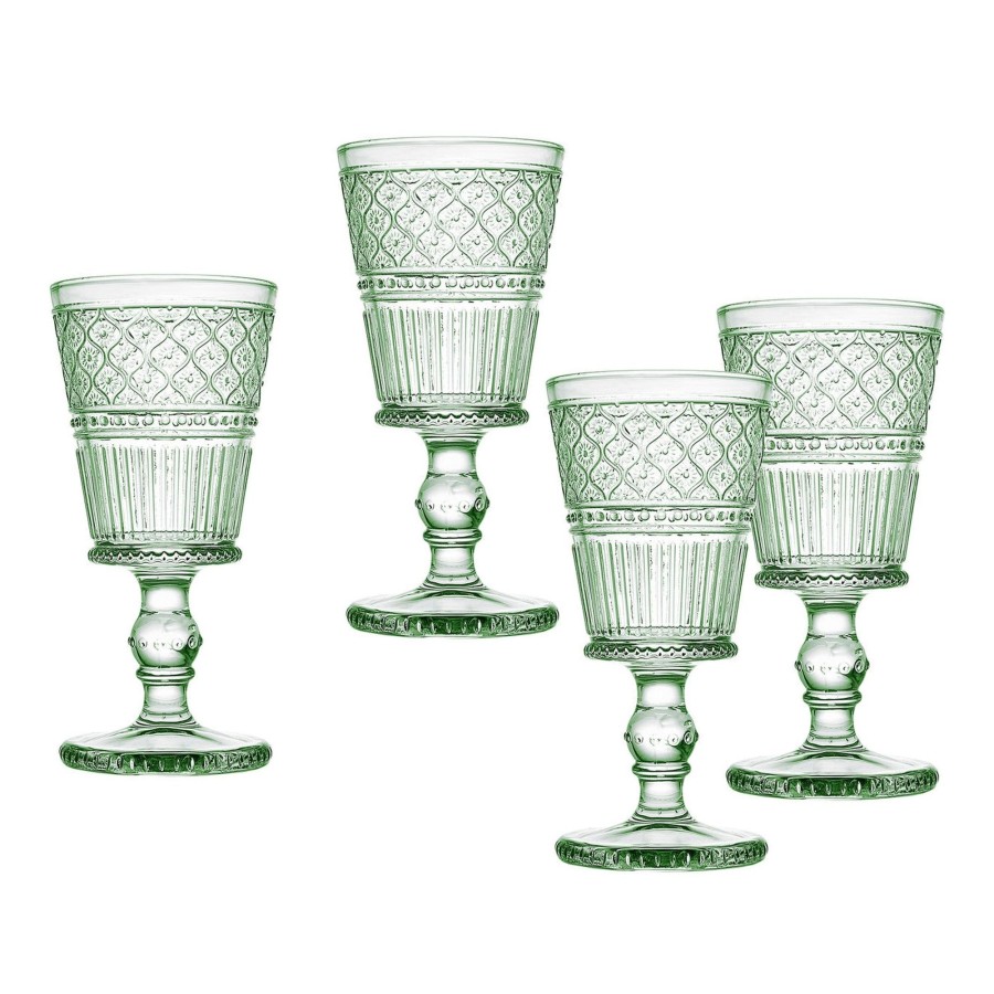 Glassware & Barware Godinger | Claro Green Goblet, Set Of 4