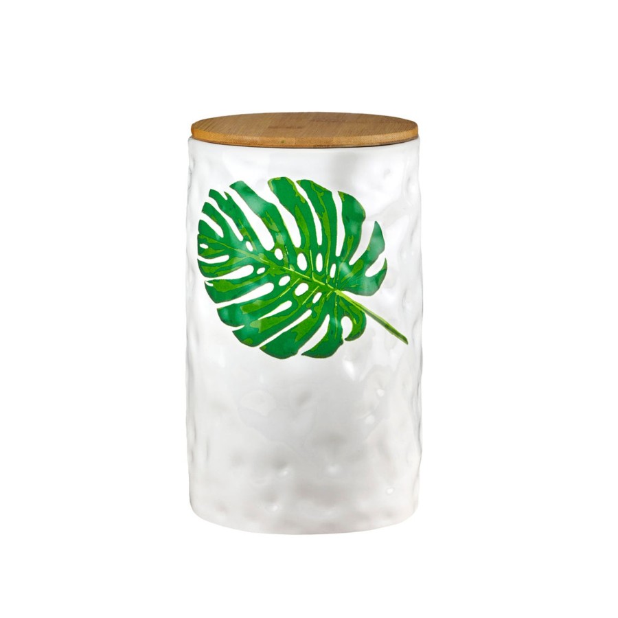 Kitchen Godinger | Monstera & Palm Leaf Large Storage Canister