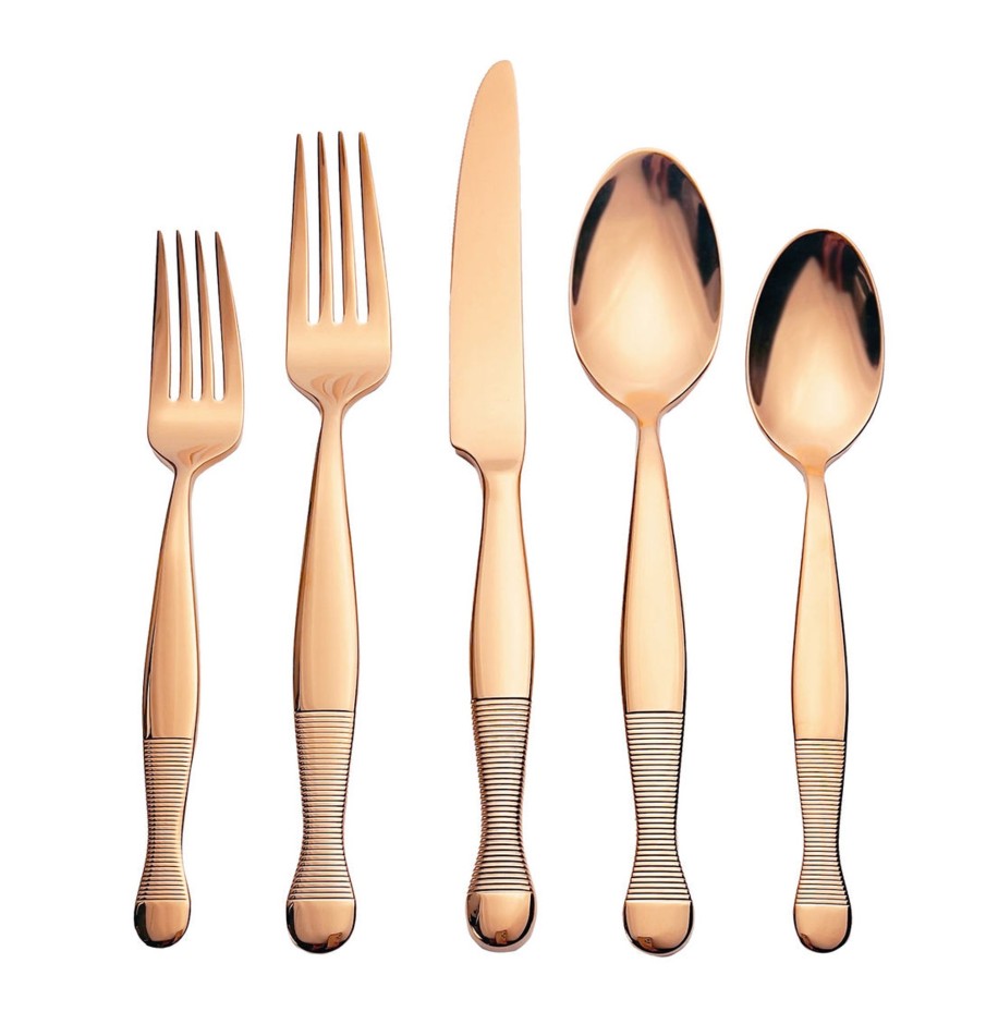 Flatware & Serveware Godinger | Corset Mirrored Copper 18/10 Stainless Steel 20 Piece Flatware Set, Se