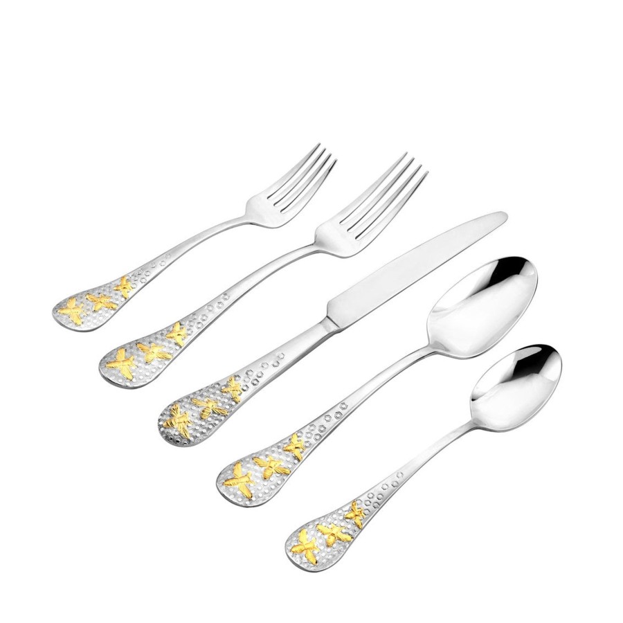 Flatware & Serveware Godinger | Buzz 24Kt Gold Plated 18/10 Stainless Steel 20 Piece Flatware Set, Ser