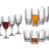 Glassware & Barware Godinger | Pleat 12 Piece Double Old Fashion, Highball, & Goblet Glassware Set